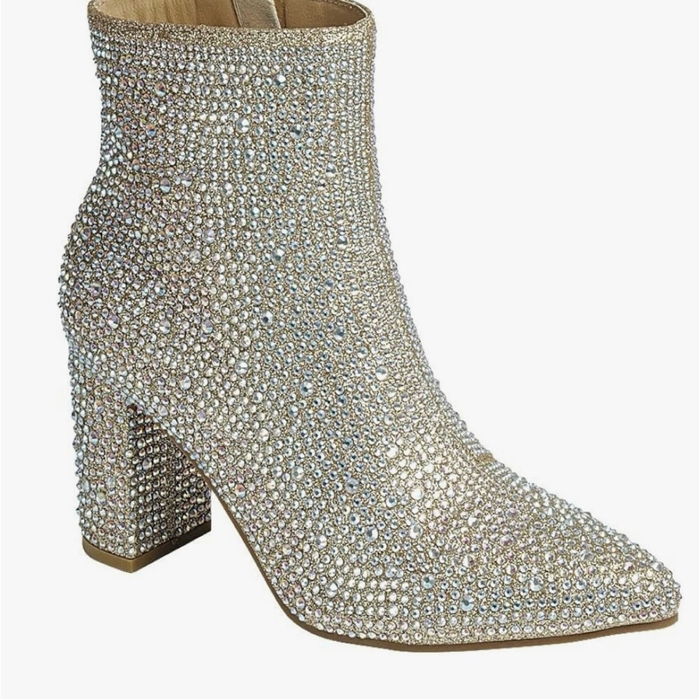 Elegant Rhinestone Ankle Boots